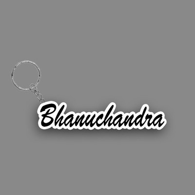 SY Gifts SYG Bhanuchandra Name Keychain White And Black Key Chain
