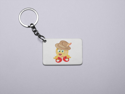 DOGAR ESSENTIALS See The Handcuff Emoji- Printed Acrylic Keychains(Pack Of 2) Key Chain