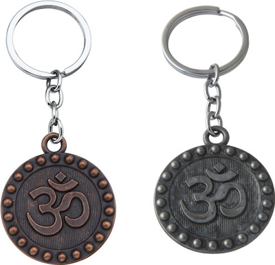 BLESSINGS Set Of 2 Om Antique Key Chain
