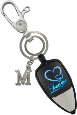 HANDSOME ISK Beautiful Love U Light With M Letter Durable Locking Lock Key Chain