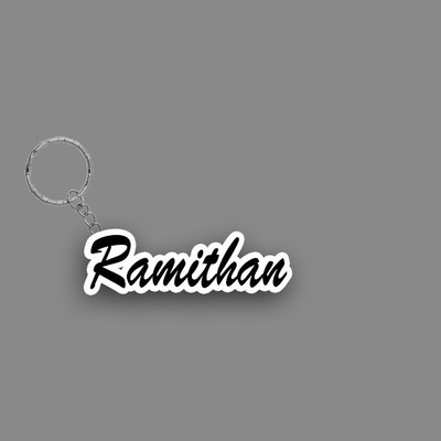 SY Gifts SYG Ramithan Name Keychain White And Black Key Chain