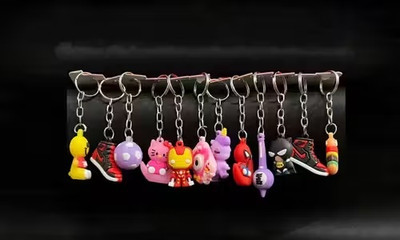 De-Ultimate Pvc Rubber 3d Anime Cute Different Cartoon Character Keychains for Kids Key Chain