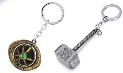 JAINSON MARTIN Three Shades Dr Strange Keychain & Thor Silver Hammer Keyring Key Chain