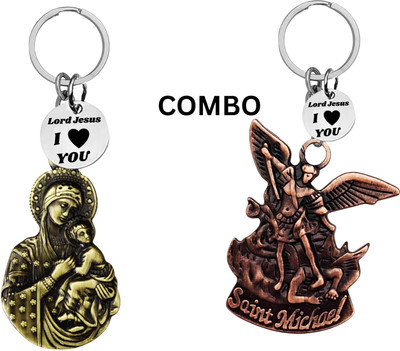 The Men Gift Lord Jesus Keychain Combo– Sacred Heart Religious Keyring Set ShivkeyCom639-647 Key Chain