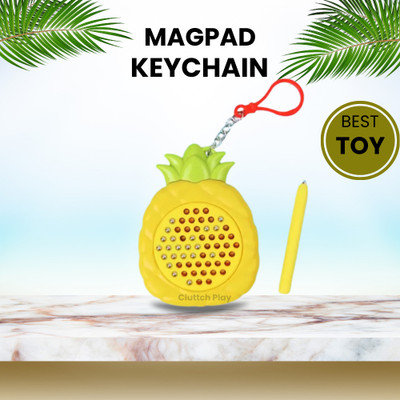 Cluttch Play Mini Fruit Magnetic Toy Keychain Writing & Drawing Pad for School Bags Key Chain