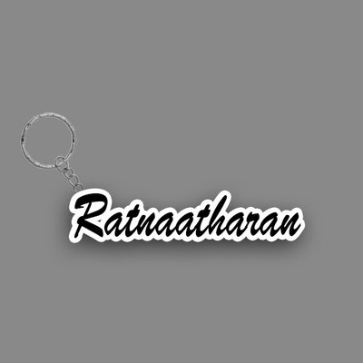 SY Gifts SYG Ratnaatharan Name Keychain White And Black Key Chain