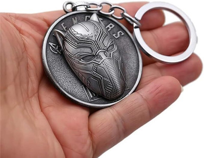 RINKON Avengers Movie Black Panther Head Rotating 360 High Quality Metal For Car Bike Key Chain