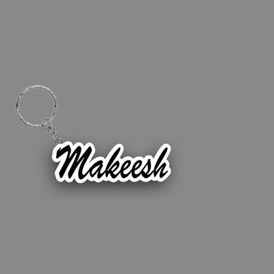 SY Gifts SYG Makeesh Name Keychain White And Black Key Chain