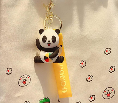 SHRI JI 3D Rubber Cute Panda Keychain & Keyring Key Chain