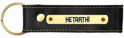 SY Gifts Hetarthi Name Black Leather Keychain Key Chain