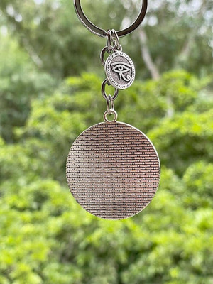 gtrp Blue and Silver Color Round Evil Eye for Bike/Car Gifting 04-New865 Key Chain