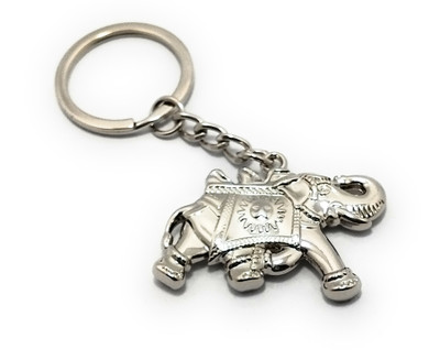 High Choice Double Sided Rajwadi Hathi or Elephant Silver Metal Key Chain