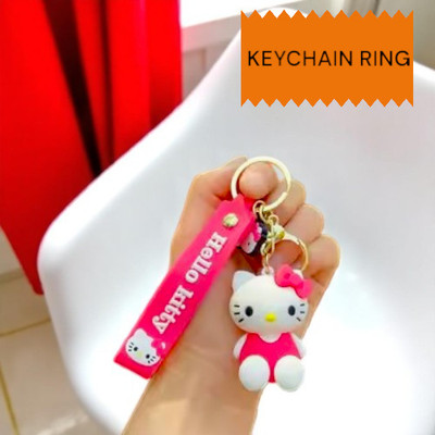CoverLelo Hello Kitty Cute Silicone 3D Key Chain with Metal Hook Key Chain Key Chain