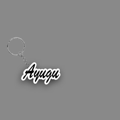 SY Gifts SYG Ayugu Name Keychain White And Black Key Chain
