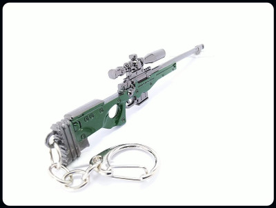 gtrp PUBG Real 3D Metal Body Gun - Magnum AWML115A1 120mm Length-A Key Chain