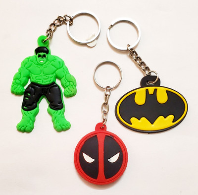 ShopTalk Hulk and batman and Deadpool rubber Key Chain