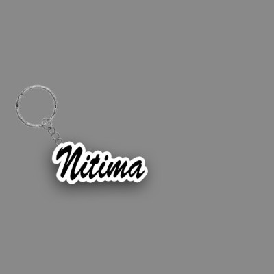 SY Gifts SYG Nitima Name Keychain White And Black Key Chain