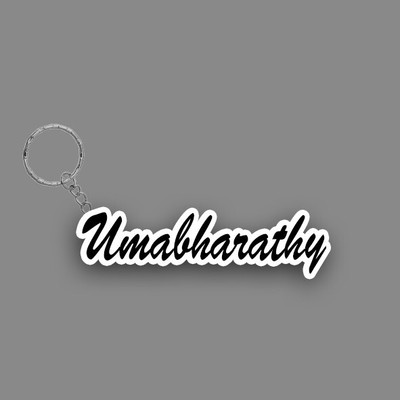 SY Gifts SYG Umabharathy Name Keychain White And Black Key Chain