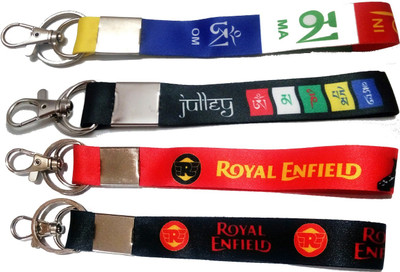 kd collections TJRES4 (4 Pcs) Tibet Ladakh & Rayal Enfield Bullet Bike Lanyard Keychain Combo Key Chain