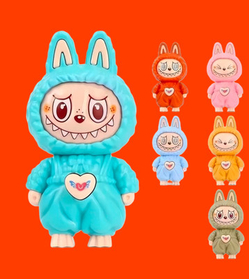 FlyTouch Cute Labubu Expression Changing Keychain for Bags and Decorative Use Key Chain