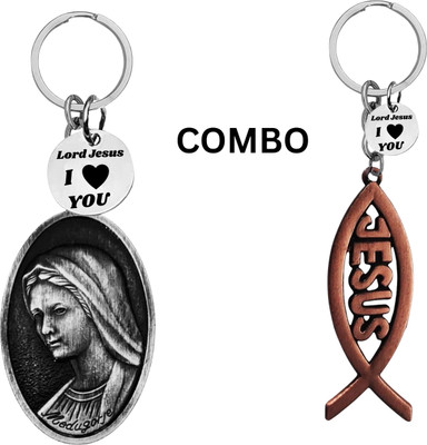 The Men Gift Double-Sided Mother MerryKeychain – Jesus Fish Protector Keyring Com643-659 Key Chain