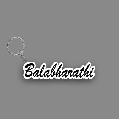 SY Gifts SYG Balabharathi Name Keychain White And Black Key Chain