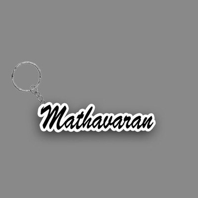 Prihit NEW_BBG Mathavaran Name Keychain White And Black Key Chain