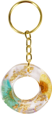 CRAFT STUDIO Blue - Yellow Resin Alphabet O Initial letter keychain for Boys & Girls Key Chain