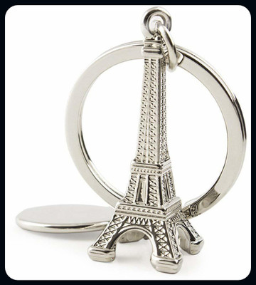 Meeko.com Paris Love Eiffel Tower Metal Keychain (Silver)-A Key Chain