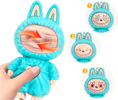 FlyTouch Labubu Expression Changing Keychain Gift for Boys, Girls, and Adults Key Chain