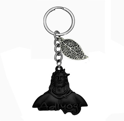 AFH Lord Adiyogi Mahadev Black Lucky Leaf Charm Key Chain for Men and Women Key Chain