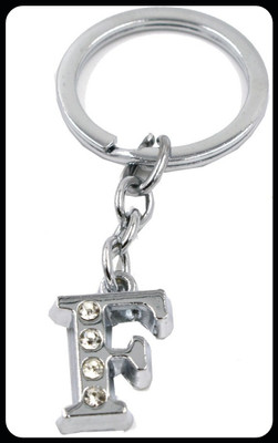 gtrp Trendy-Alphabet F Metal Key Chain For Unisex with attractive Diamond Key Chain