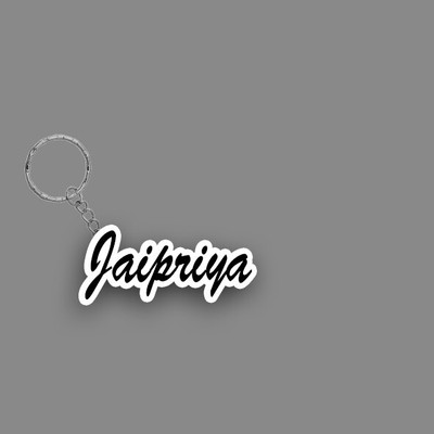 SY Gifts SYG Jaipriya Name Keychain White And Black Key Chain