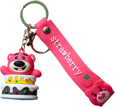 DGSELL CREATIONS Cute Cake Bear with Silicone Keychain For School, Office and Home Accessories Key Chain