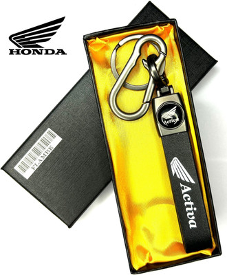 FLAMBE Model New ACTIVA Scooty Brass Metal Leather Belt keychain Key Chain