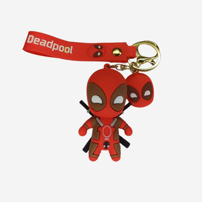 GVMart Deadpool 3D Action Keychain with Red Strap|Keychain for Boys, Girls, Bag & Bike Key Chain