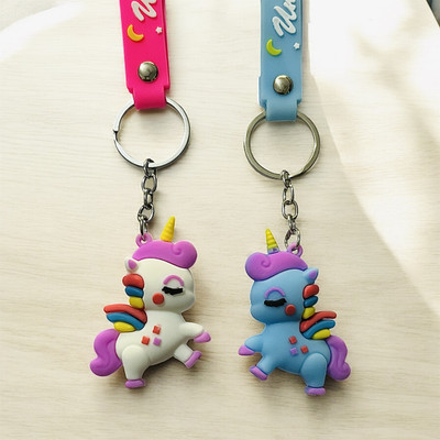 cutieclicks Rainbow Unicorn Keychain Combo – Pack of 2 (Pink & Blue Fantasy Edition) Key Chain