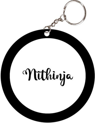 SY Gifts Nithinja Name Black Keychain Key Chain