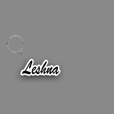 SY Gifts SYG Leshna Name Keychain White And Black Key Chain