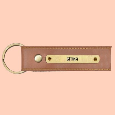 SY Gifts SYG Gitika Name Vegan Leather Keychain Key Chain