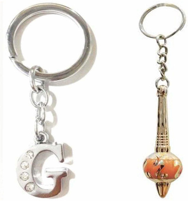 Newview Alphabet G & Golden Orange Gada Key Chain Key Chain