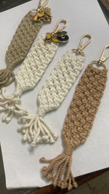 MATR Handmade Keychain,Handmade Gift, Macrame Keychain, Golden Hook, Key Chain
