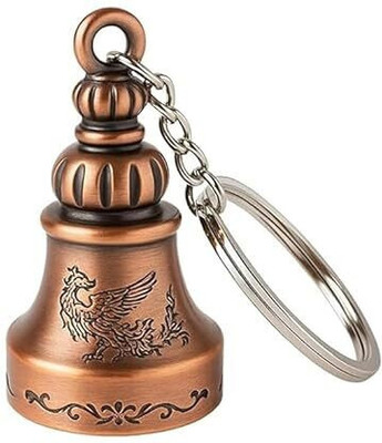 Airzy Guardian Bell Keychain | Antique Metal Protection Key Ring for Bike & Keys Key Chain