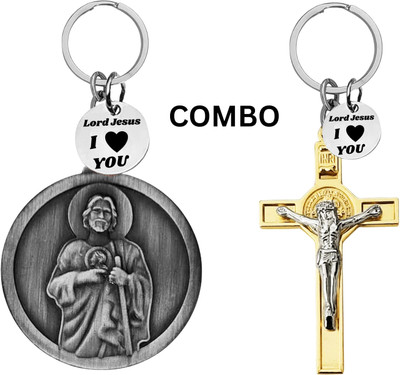 The Men Gift Lord Jesus Keychain Combo– Sacred Heart Religious Keyring Set ShivkeyCom631-673 Key Chain