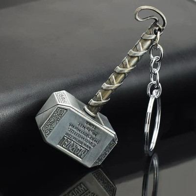 SHRI JI Marvel Avengers Thor Hammer Pewter Keychain Key Ring Key Chain