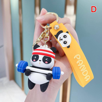 gtrp Cute Cartoon Fitness Panda Keychain Pendant Bag Decor Key Chains Key Chain