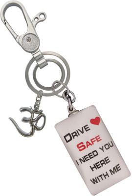 SHOKY LOOKS 3D Design Drive Safe Multi Color Good Quality Hanging Lock With Metal OM Key Chain