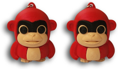 Graceful polygon Baby Gorilla Keychain Jungle Buddy for Backpacks & Gifts - Pack of 2 Key Chain
