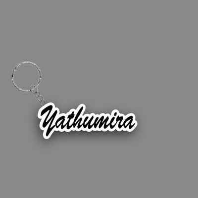 SY Gifts SYG Yathumira Name Keychain White And Black Key Chain