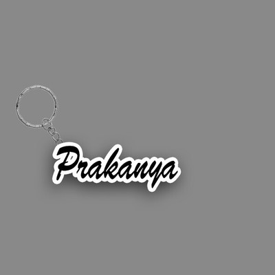 SY Gifts SYG Prakanya Name Keychain White And Black Key Chain